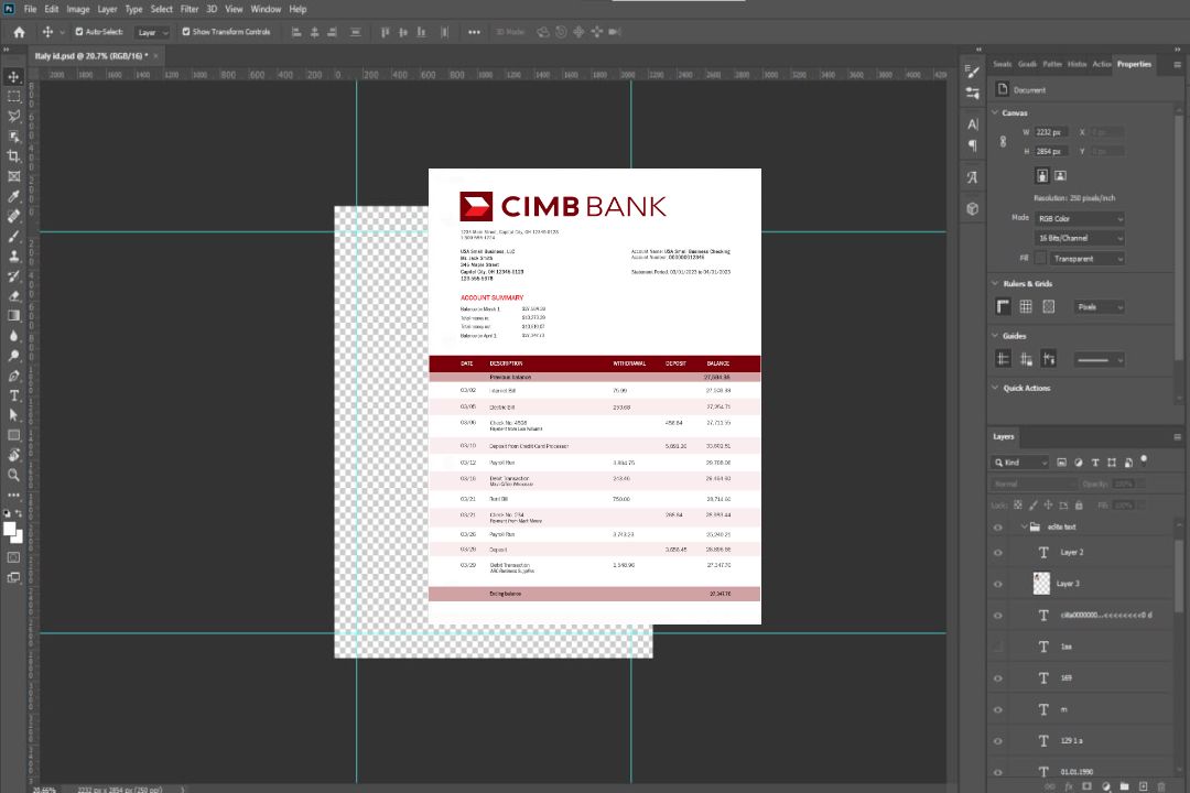Relevé bancaire de la Banque CIMB template Relevé bancaire de la Banque CIMB template